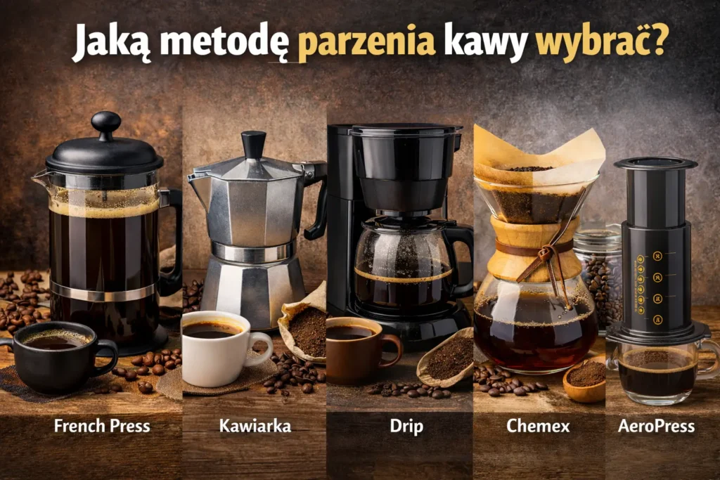 Parzenie kawy co wybrać? Aeropress Chemex Drip Kawiarka French Press